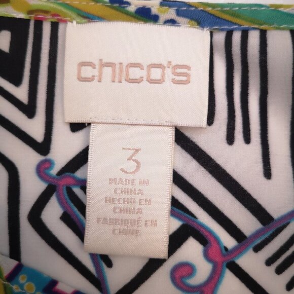Chico's Ladies Multicolored Size 3 (Large) Cold Shoulder Top - Picture 3 of 10